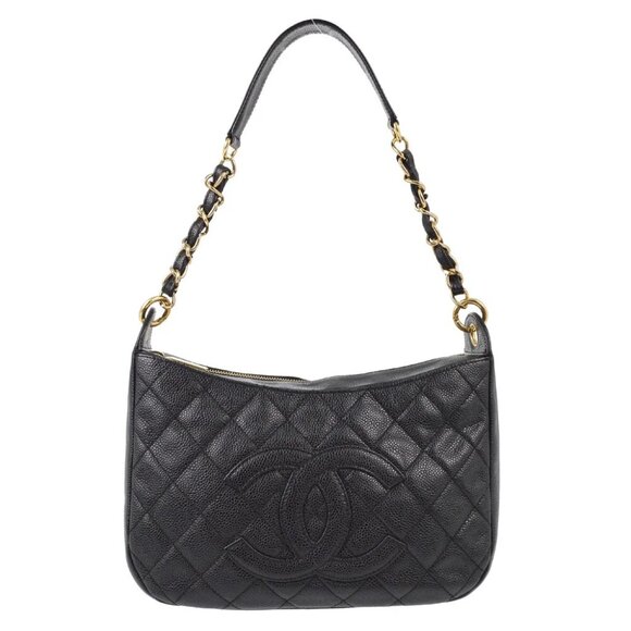 Chanel Black Caviar Skin Hobo Handbag XX00360 - Picture 1 of 7